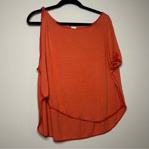 We The Free Orange One-Shoulder Draped Tunic